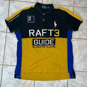 VTG  POLO RALPH LAUREN Raft Guide WildWater Slalom Polo Shirt Custom Fit Size XL